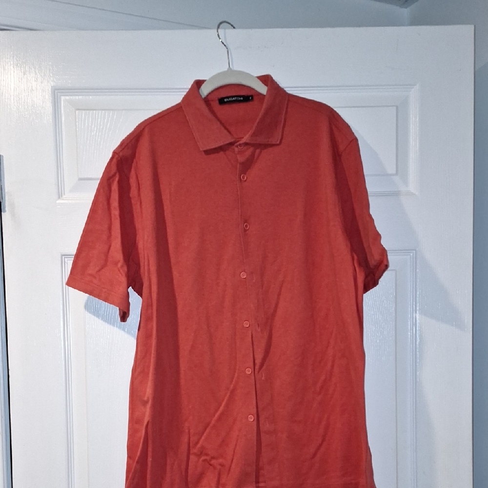 Men's Tomato Red Short Sleeve Shirt
